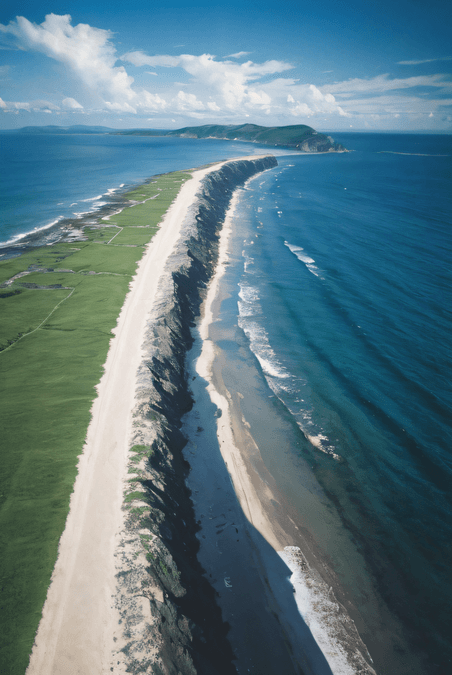 创意旅游度假海岸线阳光下的大海沙滩摄影图8