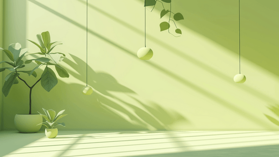 创意绿色简约室内装饰绿植的背景6