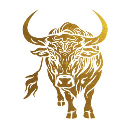 创意十二生肖金箔材质牛免抠图片动物