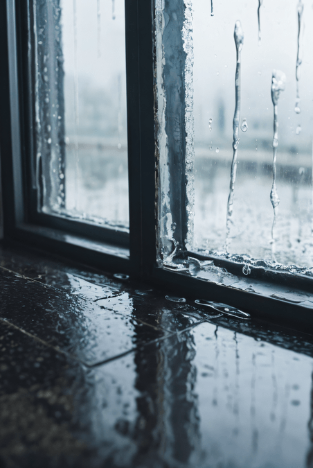 创意下雨大雨谷雨被雨水打湿的玻璃窗户摄影照片7