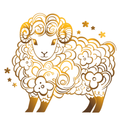 创意金箔材质生肖素材羊金色剪纸风动物