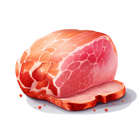 创意矢量新鲜猪肉生鲜肉类水彩元素免抠图案