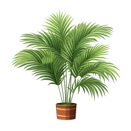 创意图形绿色植物元素棕榈叶铁树免抠图案