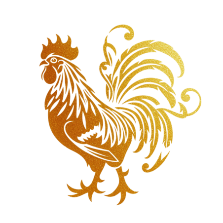 创意金箔材质金色剪纸动物十二生肖素材鸡
