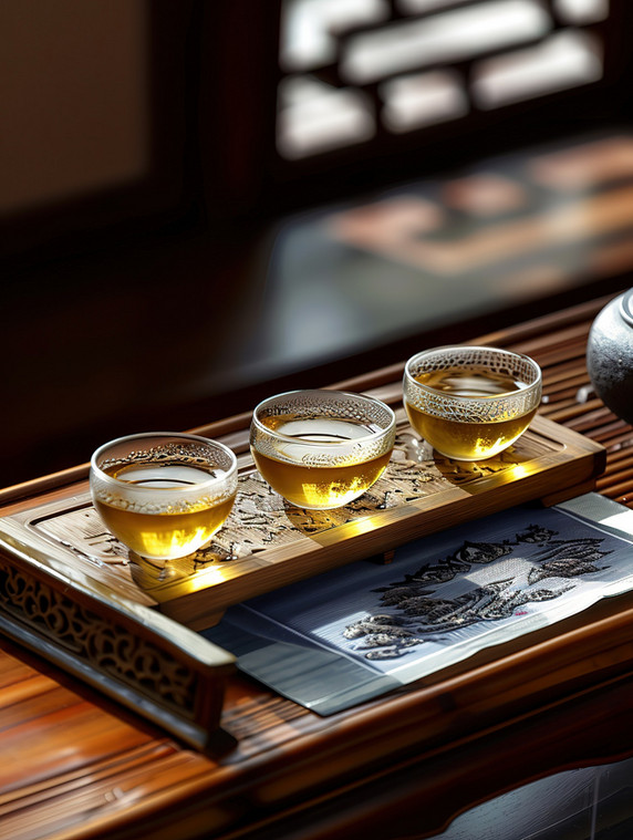 创意传统工艺制作的春茶功夫茶茶艺茶道中式品茶