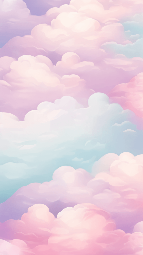 创意水彩清新春天粉彩云朵云层纹理设计图