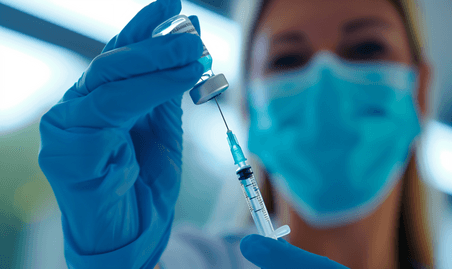 创意护士打疫苗准备特写针筒打针注射药瓶疫苗