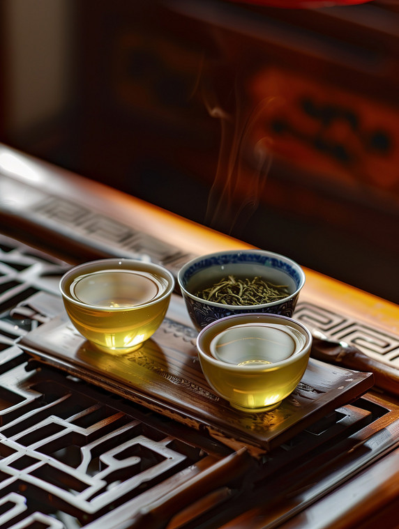 创意传统工艺制作的春茶功夫茶茶艺茶道中式品茶摄影图