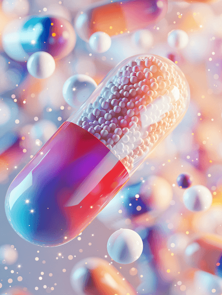 创意彩色医疗药片创意医疗药物药品药丸