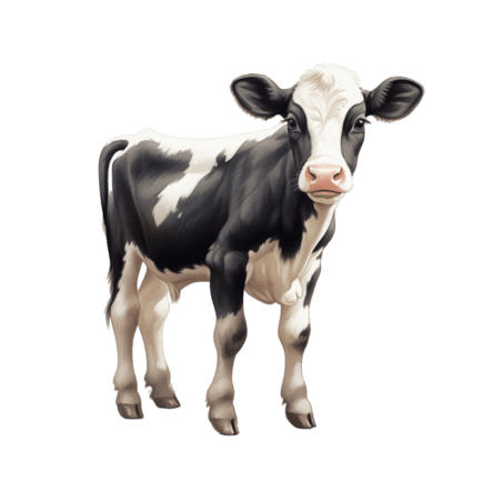 创意创意憨厚奶牛元素免抠图案动物畜牧业