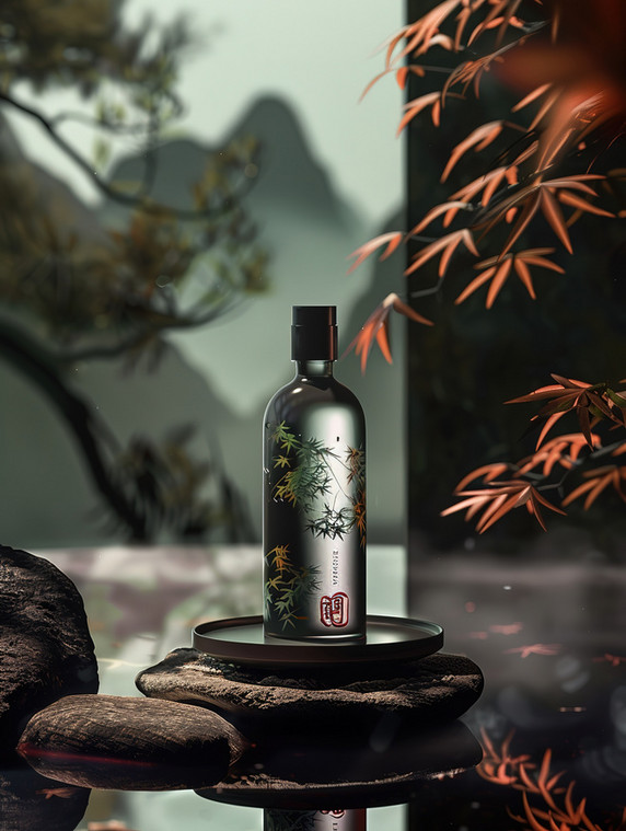 清明节中国风中式酒水瓶子雅致产品摄影摄影照片