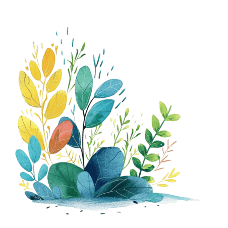 创意植物手绘插画免抠元素春天