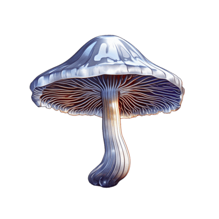 蔬菜农作物童话植物银色蘑菇元素免抠图案