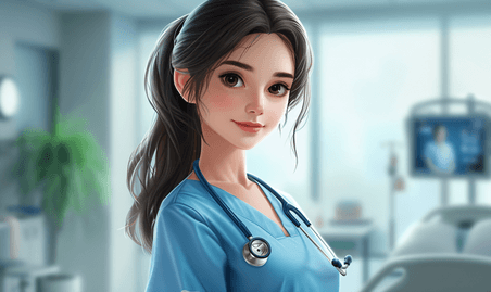 创意护士人物形象医疗卡通