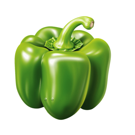创意真实蔬菜农作物新鲜青椒元素免抠图案