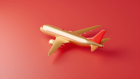 交通工具红黄色儿童玩具飞机的插画14