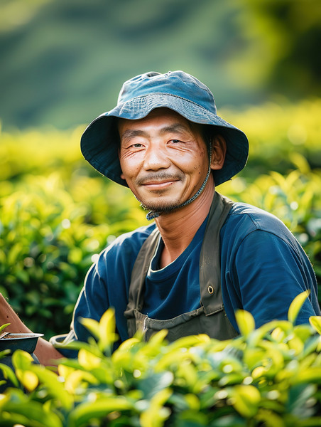 创意茶园的园丁在采茶高清图片人物农民