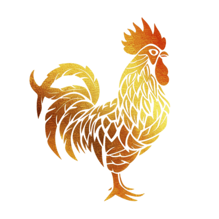 创意金箔材质十二生肖金色剪纸动物素材鸡