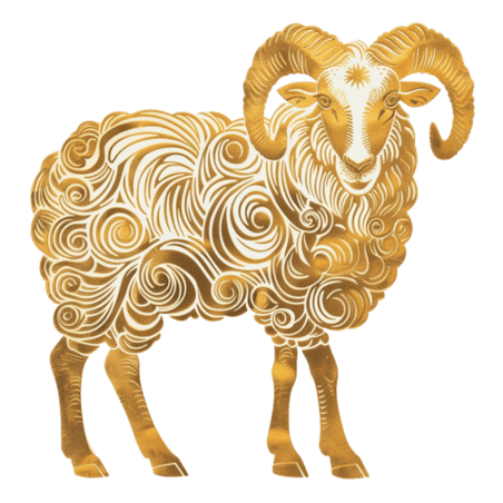 创意十二生肖金箔材质羊设计