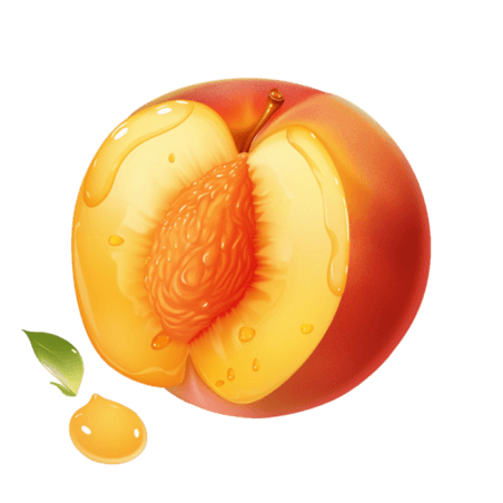 创意3d美味农作物果实水果黄桃元素免抠图案