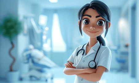创意护士形象人物医疗卡通女性医生