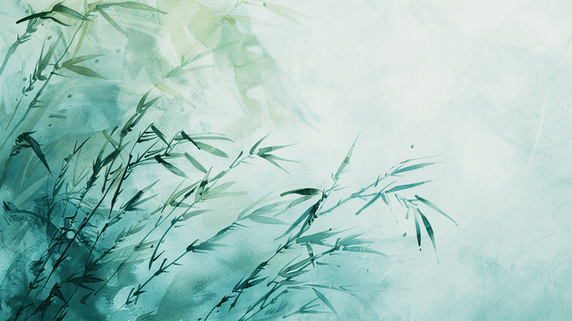 创意江南竹林清明节水墨风中国风