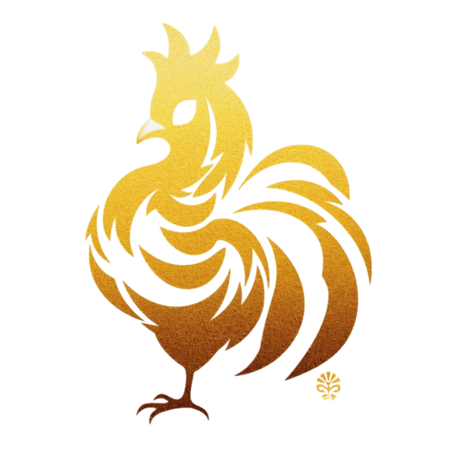创意十二生肖金箔材质鸡png图片动物