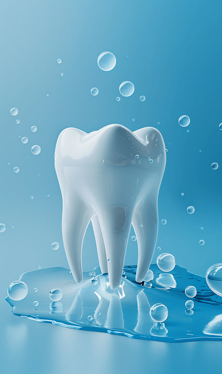 创意立体健康的白色牙齿牙科医疗健康疾病