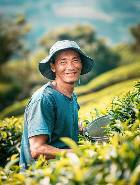 创意茶园的园丁在采茶图片人物农民