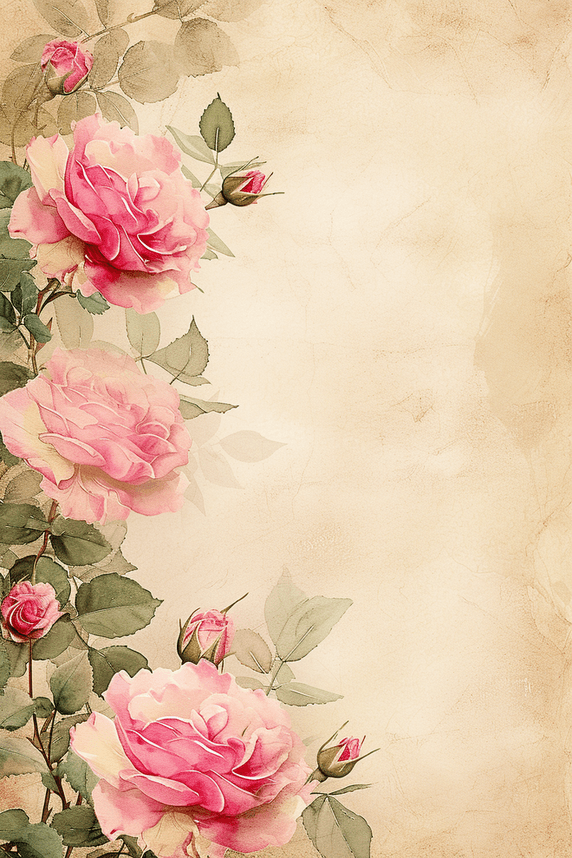创意春天春天母亲节粉色手绘绽放的花朵插画信纸