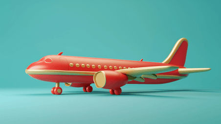 创意交通工具红黄色儿童玩具飞机的插画16