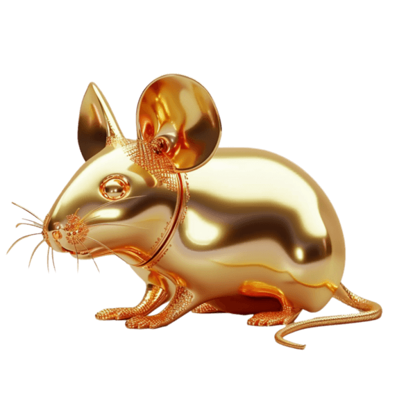 创意中国传统文化金色立体老鼠十二生肖鼠设计