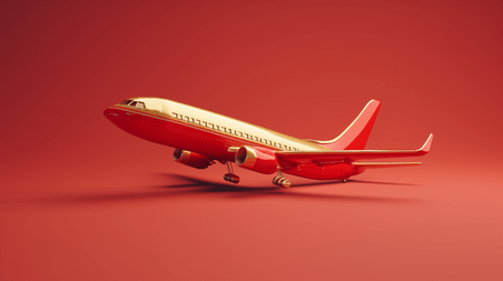 创意红黄色儿童交通工具玩具飞机的插画4