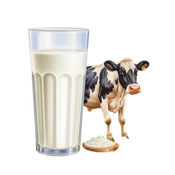 创意乳制品牛奶牧场元素免抠图案