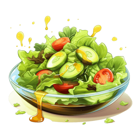 创意图形蔬菜沙拉元素立体免抠图案