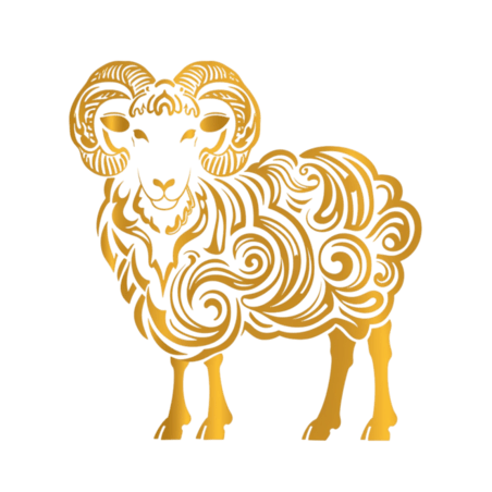 创意十二生肖金箔材质羊金色剪纸动物图片