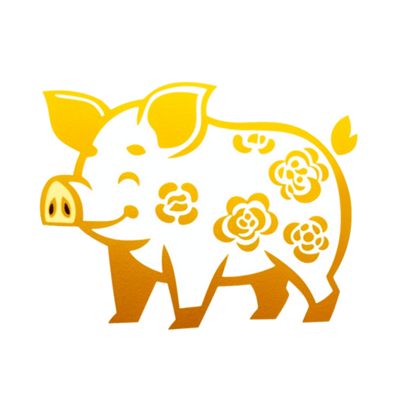 创意中国传统文化十二生肖猪元素