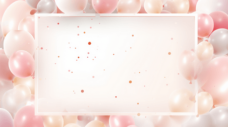 创意清新粉色情人节生日庆祝气球边框背景图