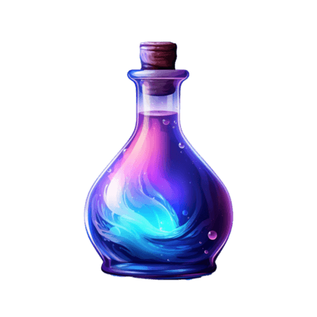创意简约紫色药瓶元素免抠图案魔法药水