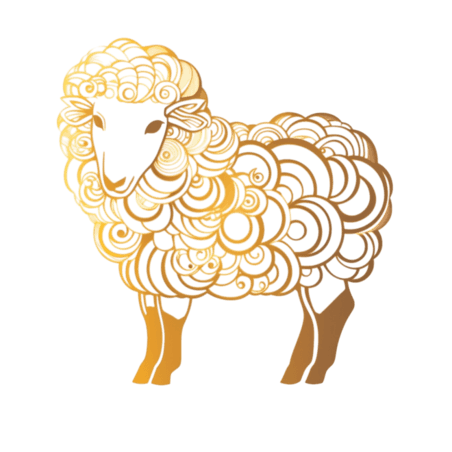创意金色剪纸风动物金箔材质生肖素材羊