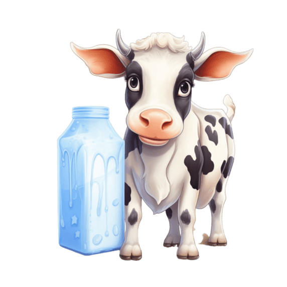 乳制品牛奶牧场元素免抠图案