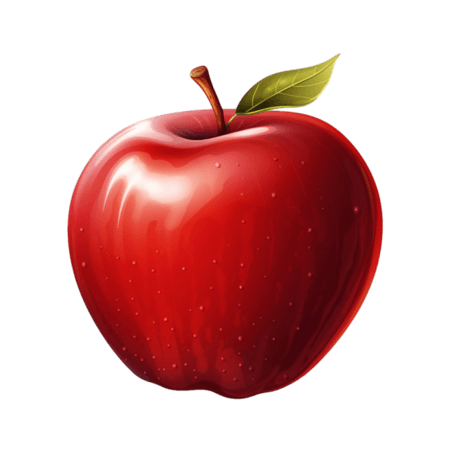创意建模水果红苹果元素免抠图案