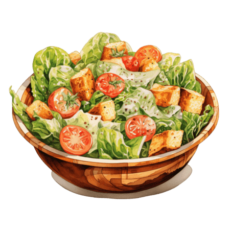 创意蔬菜沙拉AICG美味菜肴元素免抠图案
