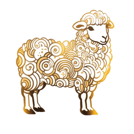 创意十二生肖金箔素材羊剪纸风动物