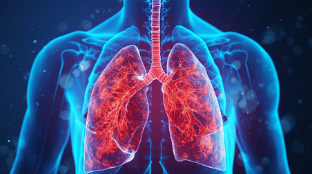 创意人体胸腔透视图医疗健康疾病肺部呼吸疾病插画