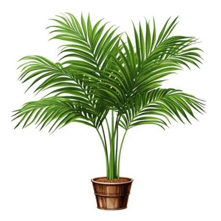 创意造型绿色棕榈叶铁树植物元素免抠图案