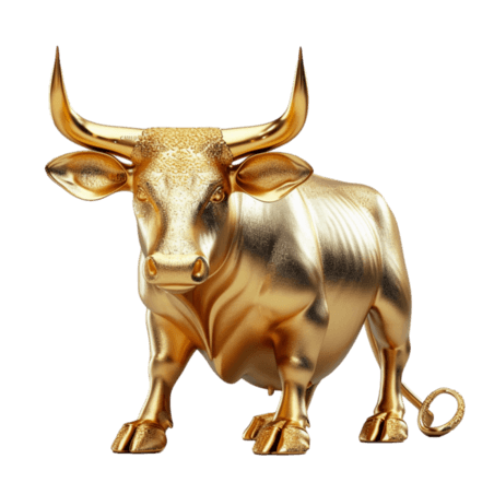 创意金色立体金牛金融牛市中国传统文化十二生肖牛设计