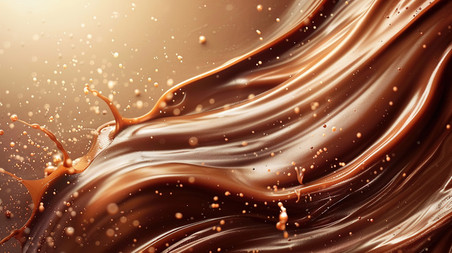 创意巧克力波浪状液体丝滑背景