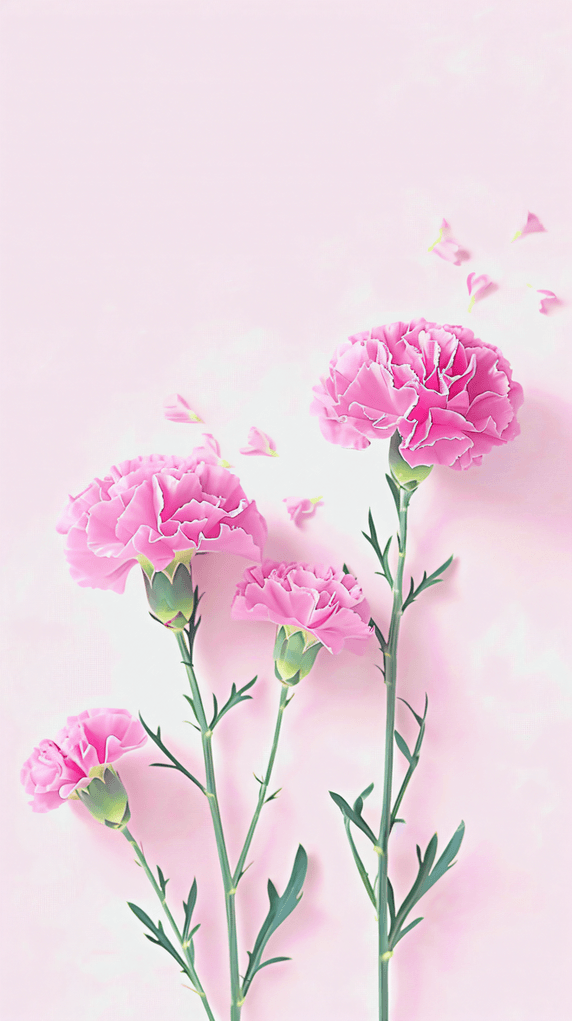 创意鲜花主题礼物背景母亲节康乃馨21