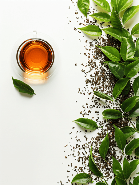 创意浓郁的茶茶叶春天绿色植物叶子茶叶